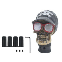 (Black) Manual Transmission Car Skull Shape Gear Shift Knob Lever Head