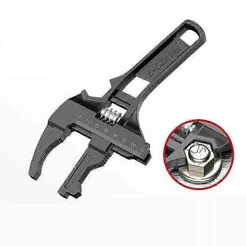 (Black) Kostumere 6-68mm Jaw Opening Reversible Sink Wrench Multi-Tool