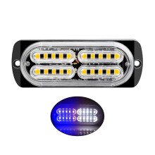 (Blue and white) Gyrophare de signalisation d'urgence Ă 20 LED pour calandre de voiture, camion ou remorque