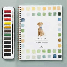 (Animals) Coffret de livres de coloriage aquarelle multi-thèmes pour adultes avec cahier d'exercices d'aquarelle pour hommes et femmes