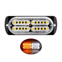 (Yellow and white) Gyrophare de signalisation d'urgence Ă 20 LED pour calandre de voiture, camion ou remorque