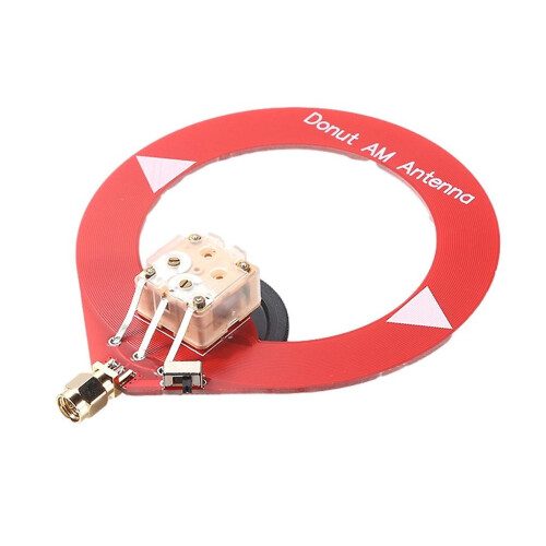 (Red) Mini Donut Loop Antenna Set Blue SW 4-24MHz Red MW 500-2000kHz
