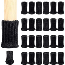 (Black) Lot de 24 embouts de pieds de chaise antidérapants en maille pour meubles de table et tabourets