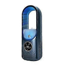 (Blue) Ventilateur portable multifonctionnel sans pales, 6 vitesses, USB, à 6 vitesses