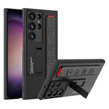 (Carbon Fiber) Samsung Galaxy S24 Ultra armbandsdesign mobilskal ultratunt PU-läder + PC-skal