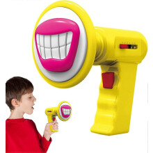 (Yellow, D) Kids Voice Disguiser Megaphone Toy with 6 Sound Effects Portable Speaker for Cosplay Party