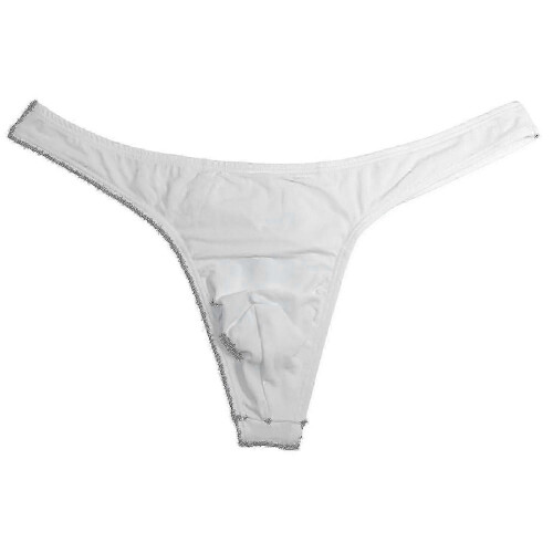 (Black White, XL) Men's 4 Pack High Quality Breathable Comfortable String Underwear Essential