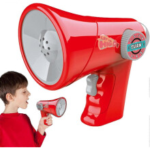 (Red, C) Kids Voice Disguiser Megaphone Toy with 6 Sound Effects Portable Speaker for Cosplay Party