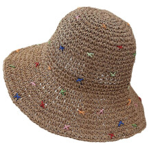 (Khaki, One Size) Atmungsaktiver Stroh-Sonnenhut für Damen, Mädchen und Teenager, Strandurlaub, Frühling, Camping, Khaki