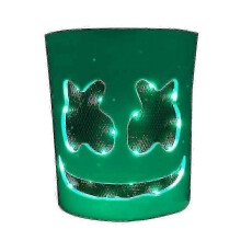 (Green) Masque LED Marshmello 2025, casque de DJ pour cosplay, costume lumineux de fête