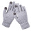(Grey) 1 Pair Full Finger Solid Color Knit Gloves Fleece Lined High Elastic Touchscreen Unisex 1