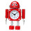 (Ruby Red) Non-ticking Stainless Metal Alarm Clock with Flashing Eye Lights and Hand Clip Ruby Red 1