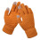 (Orange) 1 Pair Full Finger Solid Color Knit Gloves Fleece Lined High Elastic Touchscreen Unisex 1
