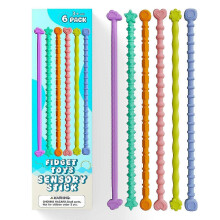 (3set) Sensoryczne pałeczki FidgetSticks 6 szt. TwistToys Dzieci Dorośli ADHD ASD Stres Ax Ulga Spokój Podróż Samolot Klasa