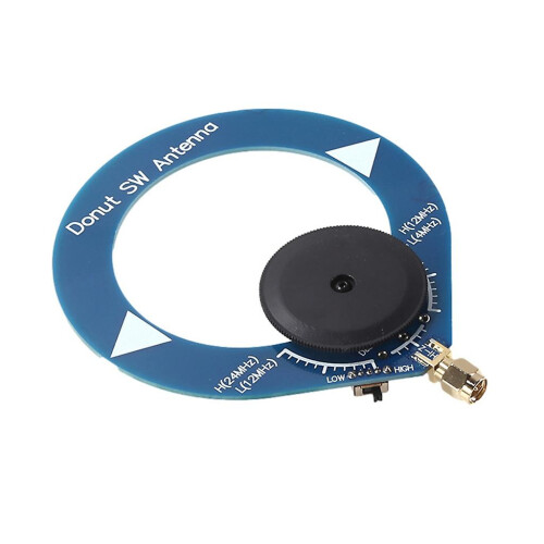 (Blue) Mini Donut Loop Antenna Set Blue SW 4-24MHz Red MW 500-2000kHz 1