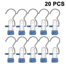 (Sky Blue) Lot de 20 crochets à pince multifonctionnels pour ranger bottes, pantalons et vêtements