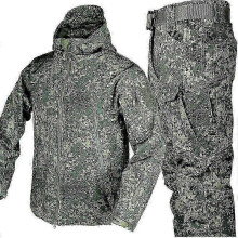 (Russia, XL) Men's Camo Shark Skin Soft Shell Jacket & Waterproof Pants Set Outdoor