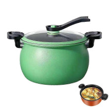 (Green) Easy to Clean Multifunctional Hotpot Wok Pan Soup Pot for Family Gathering