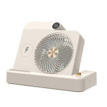 (Yellow) Camping Cooling Device 100 Speed LED Digital Display Angled Base for Women Men
