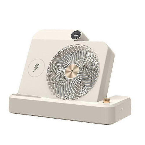 (Yellow) Camping Cooling Device 100 Speed LED Digital Display Angled Base for Women Men