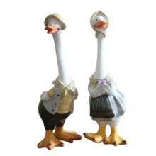(A Pair Of Duck Treasures) Statue de canard en résine, ornement de cour artisanal, figurine animale