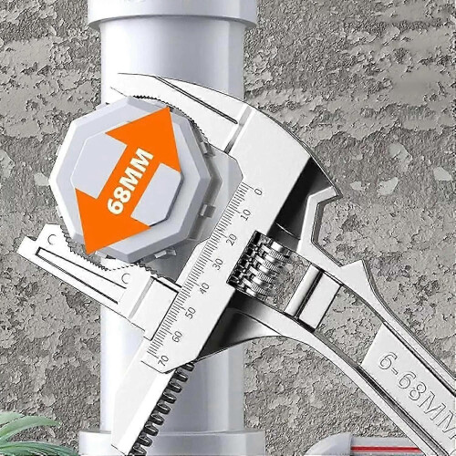 (Silver) Kostumere 6-68mm Jaw Opening Reversible Sink Wrench Multi-Tool 2