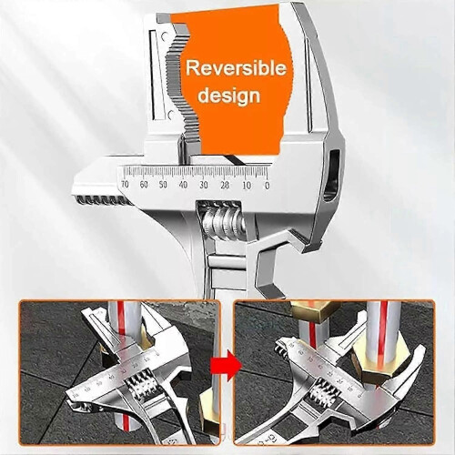 (Black) Kostumere 6-68mm Jaw Opening Reversible Sink Wrench Multi-Tool 1