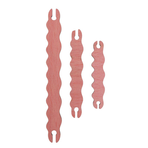 Webschiffchen Set Kiefernholz Wellendesign
