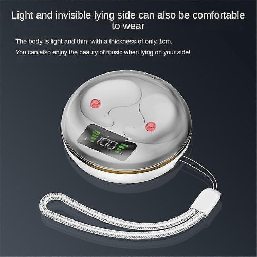 (White) Sleep Invisible Earbuds Bluetooth 5.3 TWS Wireless Earphone NEW for Any Phone 1