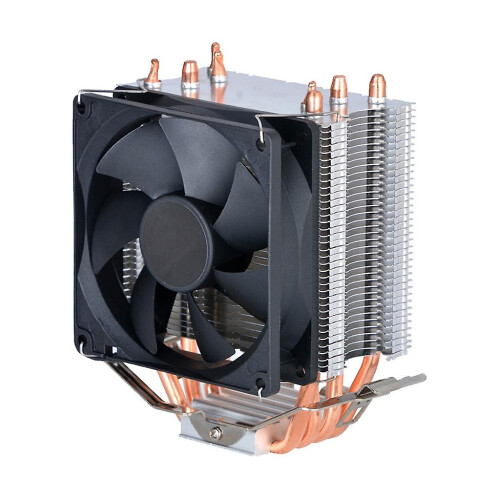 (A) 9CM 1/2 Fan CPU Cooler 4 Copper Tubes Luminous Desktop Compu Efficient Mobo 1