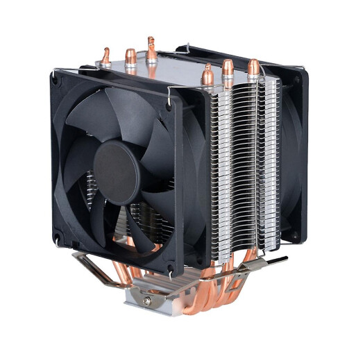 (C) 9CM 1/2 Fan CPU Cooler 4 Copper Tubes Luminous Desktop Compu Efficient Mobo 1