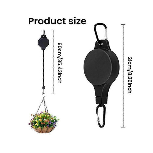 (2pcs) Adjustable Pull Down Retractable Hanging Basket Pulley with Hooks Set 1