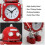 (Ruby Red) Non-ticking Stainless Metal Alarm Clock with Flashing Eye Lights and Hand Clip Ruby Red 2