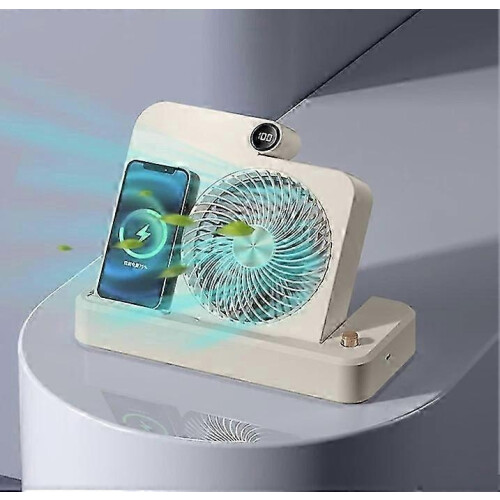 (Yellow) Camping Cooling Device 100 Speed LED Digital Display Angled Base for Women Men 2