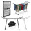 Étendoir à linge extensible, 27 m, pliable, noir 2