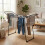 Étendoir à linge extensible, 27 m, pliable, noir 3