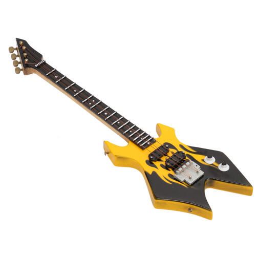 1/6 Maßstab E-Bass Miniatur gelb spitz C-Modell