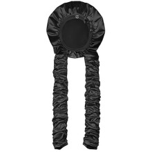 Bonnet de Nuit en Satin à Boucles Sans Chaleur, Antidérapant, avec Longs Rubans pour Boucles, Idéal pour les Cheveux Longs et les Tresses (Noir)