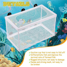 2 Pcs Fish Tank Breeder Net Mesh Breeder Box,Fish Tank Separator Fry Hatchery Separation, Plastic Frame Aquarium Breeder