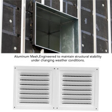 12x6Inch Exterior Wall Outlet Vent Cover with Slanted Louver and Mesh Screen, for Residential and Commercial Ventilation