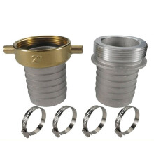 2 Inch Aluminum Pin Lug Hose Shank Fitting Set, Quick Disconnect Cam Lock Coupling with Hose Clamps, for 2" Hoses