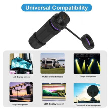 M25 -Compatible Waterproof Connector IP68 Female to Female Panel Mount 60Hz for Outdoor HD Video Connector 4K