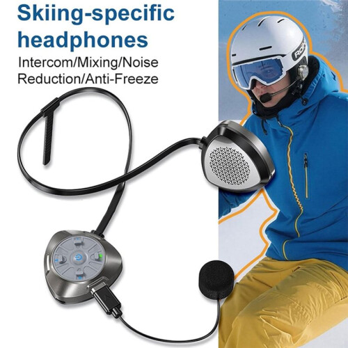 Cuffie  per Casco da Sci, Auricolari Interfono per Sci e Snowboard, Auricolari Wireless  Utilizzabili A Temperature Superiori A 1