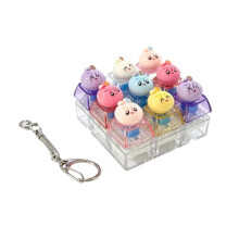 Cute Dumpling Keyboard Fidget Toy Keychain,9-Button Clicker Fidget Keychain (No Light)