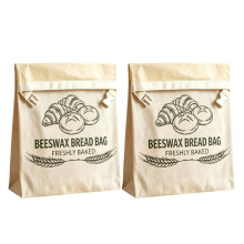 2pcs Reusable Beeswax Food Wraps Food Storage Bags for Bread, Cheese, Fruits & Vegetables - Sustainable Kitchen Solution