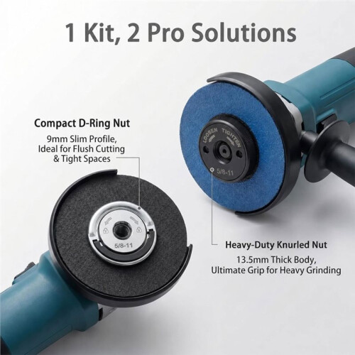 5/8"-11 Quick Release Flange Nut for Angle Grinder - Tool-Free Lock Nut for Fast Disc Changes