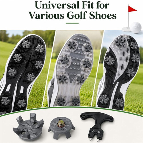 Shoe Spikes Replacements, 100pcs  Shoe Cleats with 2pcs T-Handle Spanners