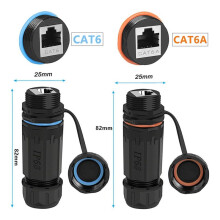 M25 RJ45 IP68 Waterproof Panel Mount Connector Female-to-Female 10Gbps Wall Mount Ethernet Coupler for Outdoor Network A