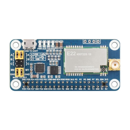 SX1268 LoRa 470MHz HAT-Zendontvangermodule met Groot Bereik voor Raspberry Pi IoT-Gatewaynode