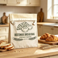 2 Stuks Herbruikbare Bijenwas Voedselverpakkingen/Bewaarzakken voor Brood, Kaas, Fruit en Groenten - Duurzame Keukenoplossing